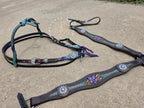 Draft Size Purple and Turquoise Tack Set