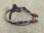 Red, Cream and Blue Futurity Knot Browband Headstall