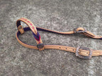 Light Oil with Pink Diamonds and Purple Twists One Ear Headstall