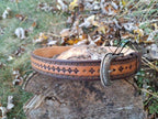 Tooled Belt With Turquoise