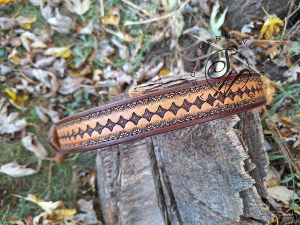 Tooled Belt With Turquoise