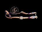 Light Oil with Pink Diamonds and Purple Twists One Ear Headstall