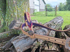 Light Oil with Pink Diamonds and Purple Twists One Ear Headstall