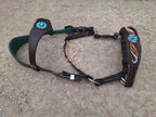 Chocolate and Turquoise Ergonomic Carved Side-Pull Headstall