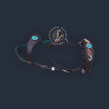 Chocolate and Turquoise Ergonomic Carved Side-Pull Headstall