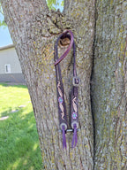 Belt Style Purple Carved Headstall