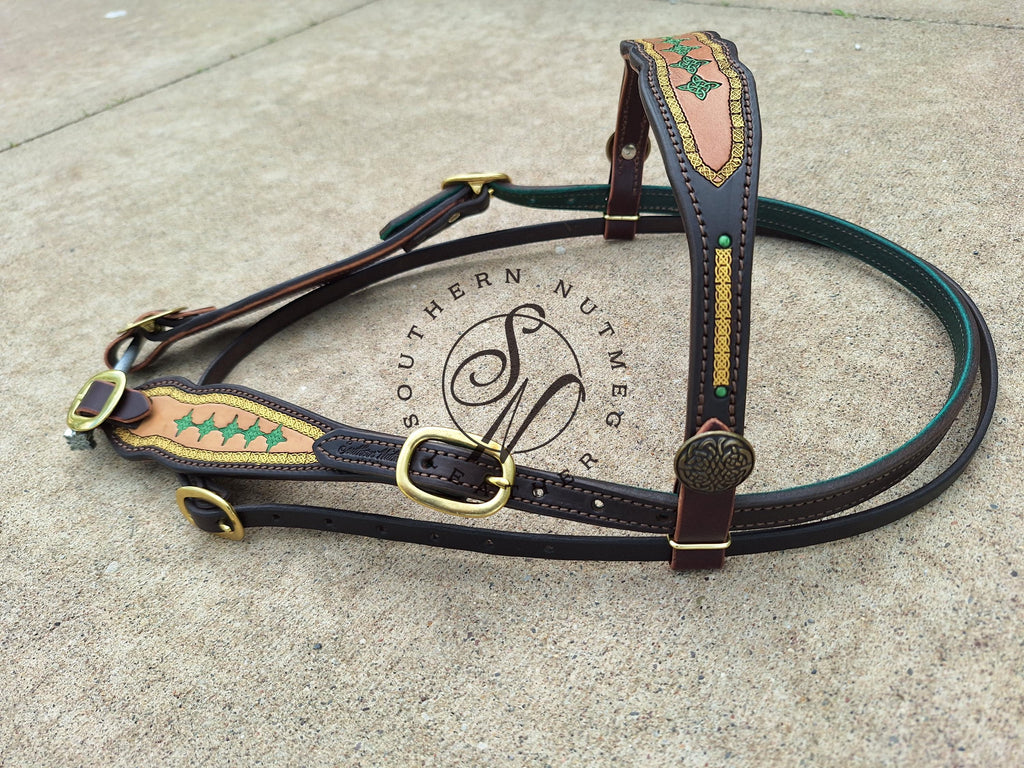 Draft Cross Chocolate Celtic Browband Headstall