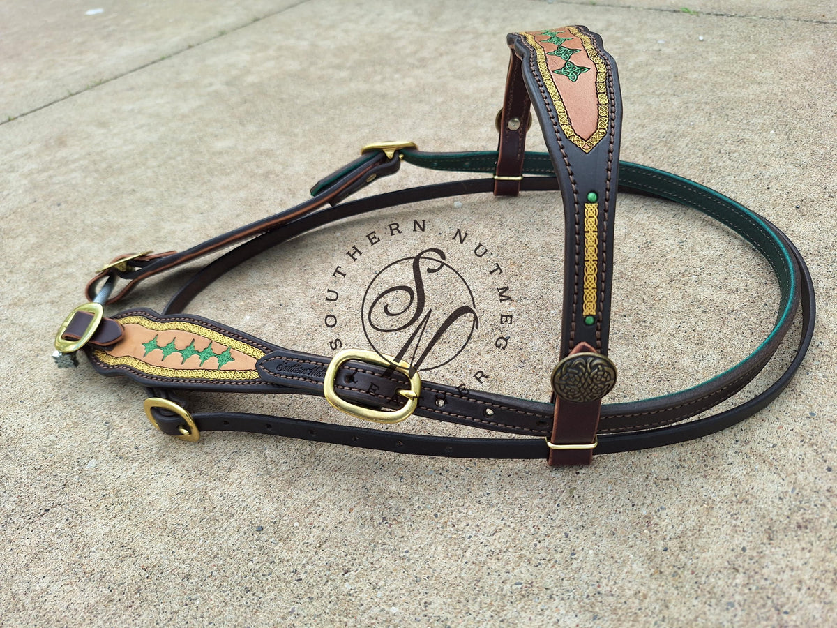 Draft Cross Chocolate Celtic Browband Headstall