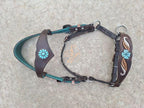 Chocolate and Turquoise Ergonomic Carved Side-Pull Headstall