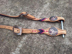 Light Oil with Pink Diamonds and Purple Twists One Ear Headstall