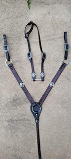 Hermann Oak Buttery Soft Black and Red Tack Set