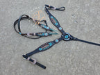 Leopard and Teal Floral Browband Tack Set