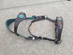Chocolate and Turquoise Ergonomic Carved Side-Pull Headstall