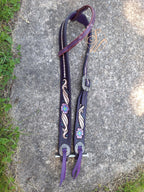 Belt Style Purple Carved Headstall