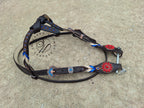 Red, Cream and Blue Futurity Knot Browband Headstall